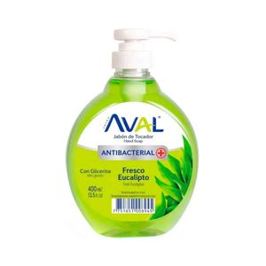 Jabón Líquido Antibacterial AVAL Fresco Ecalipto Frasco 400ml