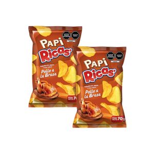 Papas PAPI RICAS Sabor Pollo a la Brasa Bolsa 70gr x2u
