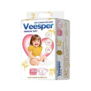 Pañales para Bebé VEESPER Premium Talla XXG Paquete x6u