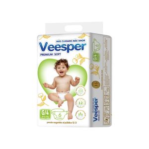 Pañales para Bebé VEESPER Premium Talla G Paquete x6u