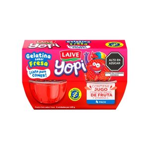 Gelatina Lista para Comer LAIVE Yopi Sabor Fresa Vaso 120gr Paquete x4u