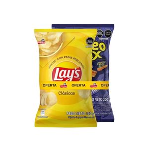 Papas Fritas LAY'S Clásicas Bolsa 150gr + Piqueo SNAX Bolsa 200gr