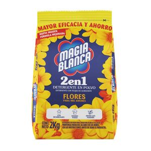Detergente en Polvo MAGIA BLANCA Floral Bolsa 2Kg