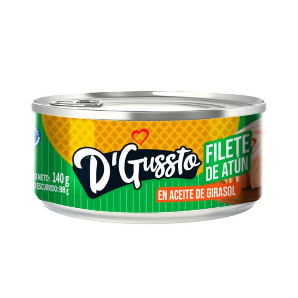 ATUN DGUSTO FILETE DE ATUN EN ACEITE DE GIRASOL 140G