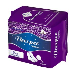 Toallas Higiénicas VEESPER Morado Paquete 10u
