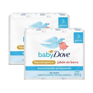 Jabón para Bebé DOVE Hidratacion Enriquecida Pack 3 un 75 gr x2u
