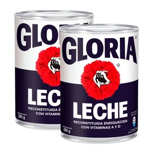 Leche Reconstituida GLORIA Entera Lata 390g x2u