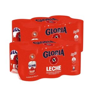 Leche Reconstituida GLORIA Light Lata 390g Paquete 6u x2u