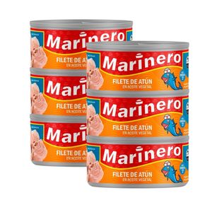 Filete de Atún MARINERO en Aceite Vegetal Lata 140gr x6u