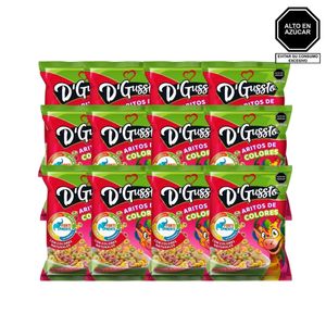 Cereal DGUSSTO Aritos de Colores Bolsa 18g Tira 12u