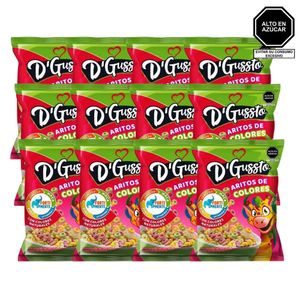Cereal DGUSSTO Aritos de Colores Bolsa 42g Tira 12u