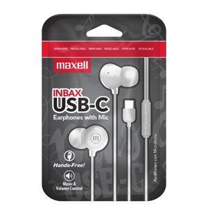 Audífonos MAXEL con Puerto Usb-C Micrófono Blanco
