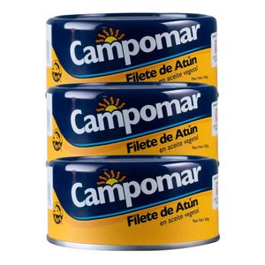 Filete de Atún CAMPOMAR en Aceite Vegetal Lata 150g x 3u