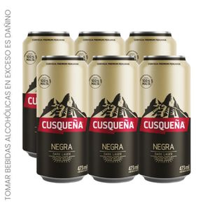 Sixpack Cerveza CUSQUEÑA Negra Lata 473ml