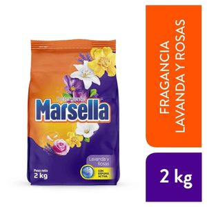 Detergente en Polvo MARSELLA Lavanda y Rosas Bolsa 2kg
