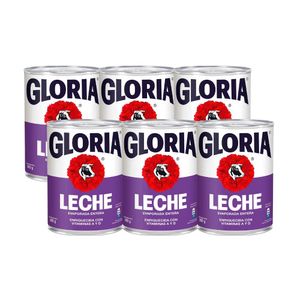 Leche Evaporada GLORIA Entera Lata 390g x6u