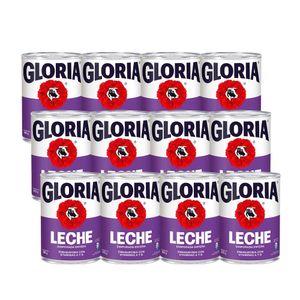 Leche Evaporada GLORIA Entera Lata 390g x12u