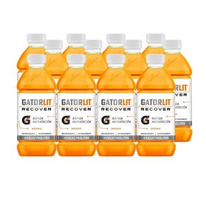 Bebida Rehidratante GATORLIT Naranja Botella 591ml Paquete 12u