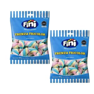 Marshmallow FINI Trenza Tricolor Bolsa 250g x2u