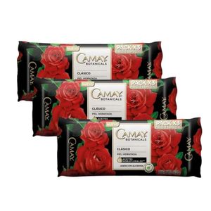 Jabón de Tocador CAMAY Clásico con Glicerina Barra 125gr Paquete 3u x3u
