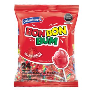 Chupetin Bon Bon Bum sabor a Fresa Bolsa 24 un