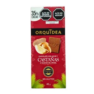 Chocolate Con Leche y Castaña ORQUÍDEA 35% Cacao 45gr