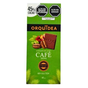 Chocolate Con Leche y Café ORQUÍDEA 45% Cacao 45gr