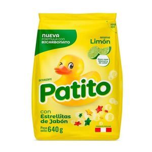 Detergente en Polvo PATITO Bicarbonato Aroma Limón Bolsa 640gr