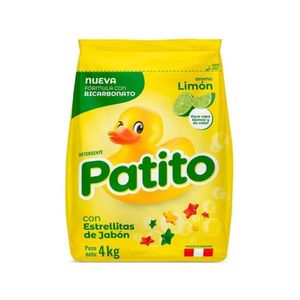 Detergente en Polvo PATITO Bicarbonato Aroma Limón Bolsa 4kg