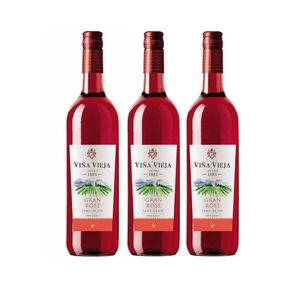 Vino Rosé VIÑA VIEJA Semi seco Botella 750ml x3u
