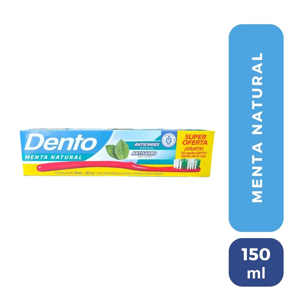 Pasta Dental DENTO Anticaries Tubo 150ml + Cepillo Dental | Vega - vegaperu