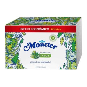 Jabón de Tocador Antibacterial MONCLER Aloe 145gr Paquete x3u