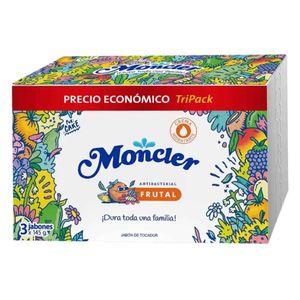Jabón de Tocador Antibacterial MONCLER Frutal 145gr Paquete x3u