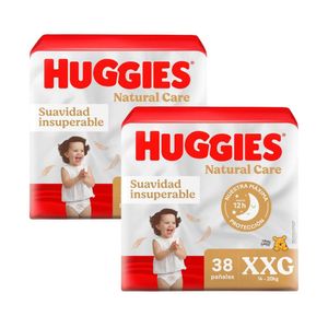 Pañales para Bebé HUGGIES Natural Care Unisex Talla XXG Paquete 38 und x 2u