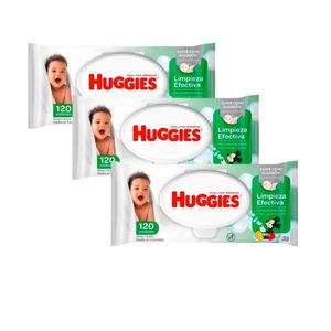 Toallitas Hùmedas HUGGIES Active Fresh Paquete 120u x 3u