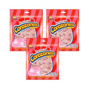 Marshmallows GUANDY Corazones Fresa Vainilla Bolsa 71gr x 3u