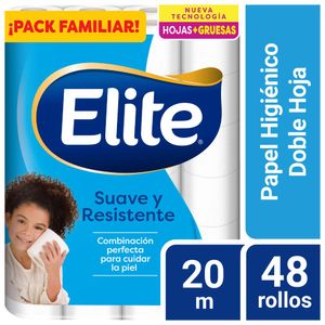 Papel Higiénico ELITE Celeste Doble Hoja Paquete 48 un