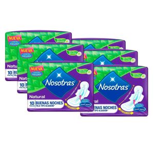 Toallas Higiénicas NOSOTRAS Buenas Noches Mayor Protección Paquete 10und x6u