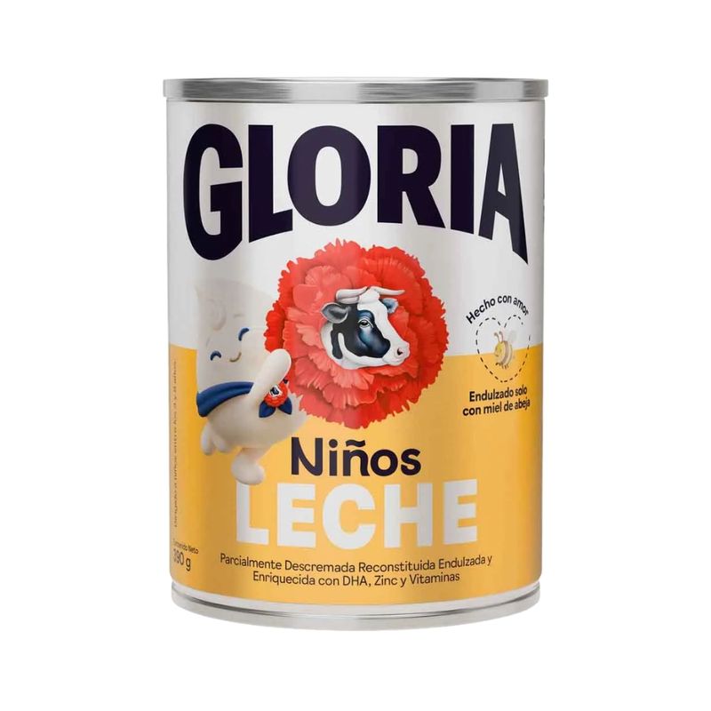 Leche GLORIA Niños Con Miel de Abeja Lata 390g-1785953554456