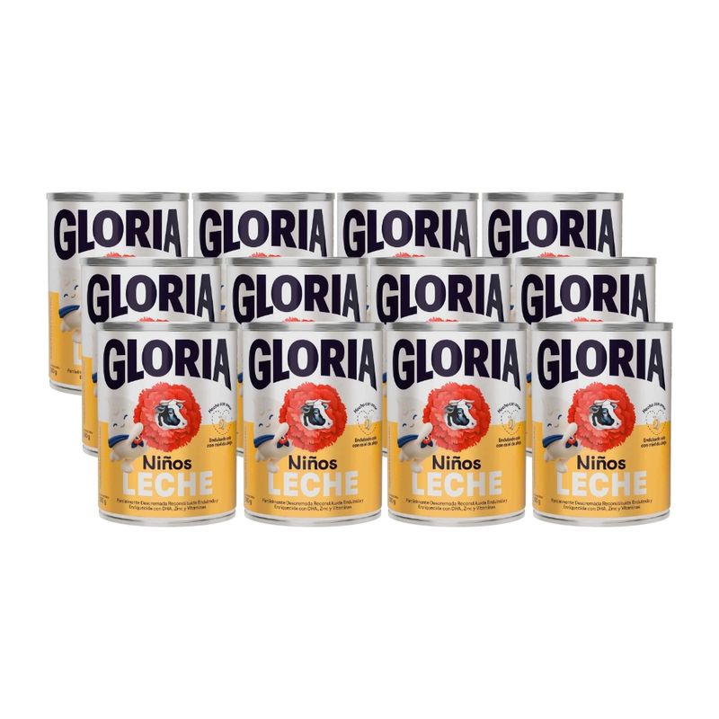 Leche GLORIA Niños Con Miel de Abeja Lata 390g x12u-1785953556277